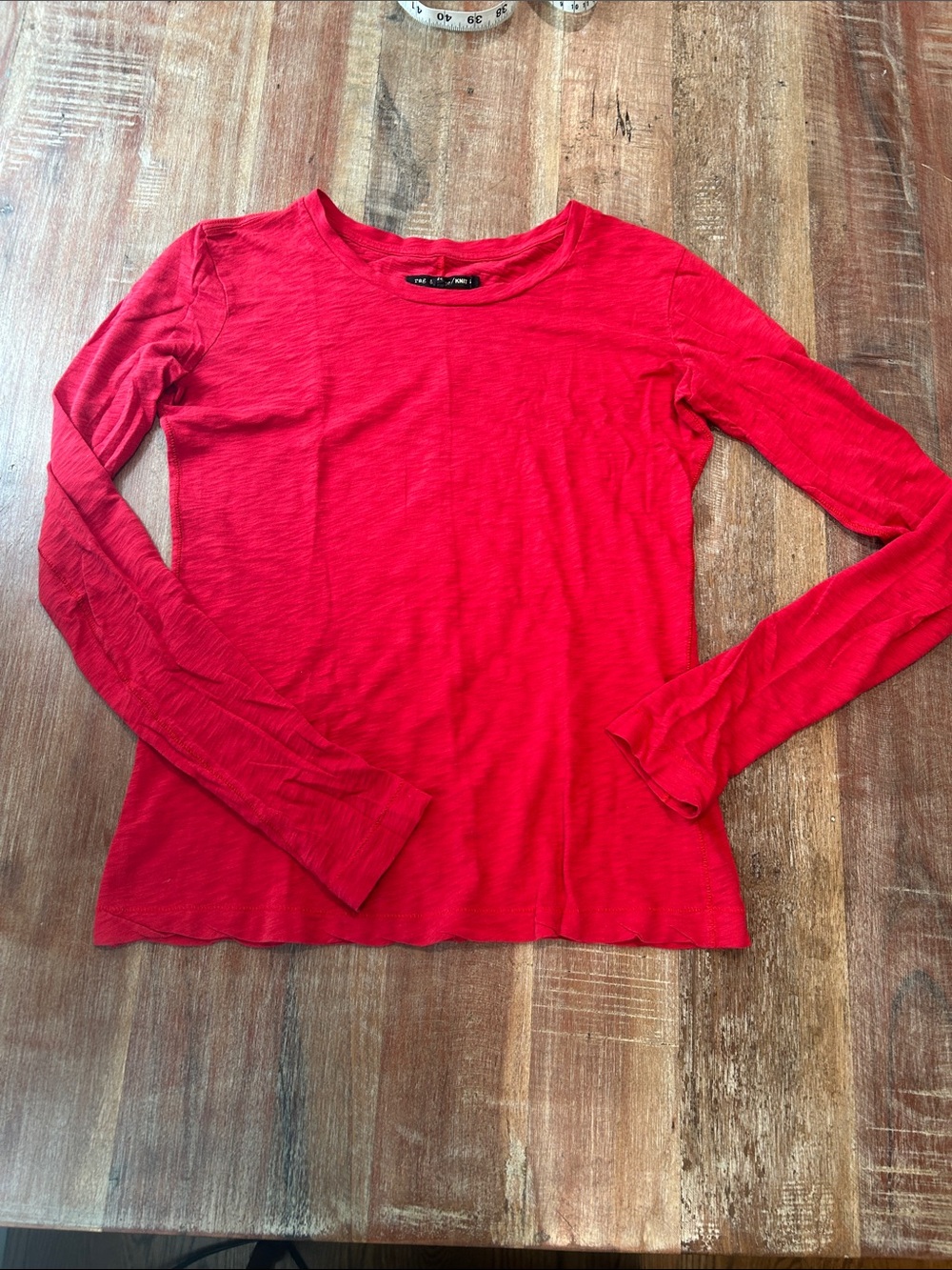 rag & bone VTG Red Long-Sleeve Slub Cotton Crewneck Tee